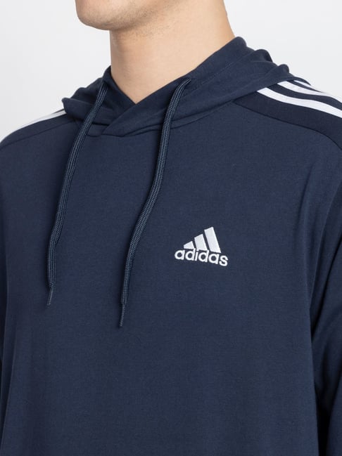 Adidas Blue M 3S FL HD Hoodie