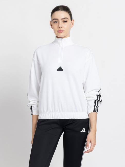 Buy ADIDAS White W FI 3S QZ Hoodie Online Tata CLiQ Luxury