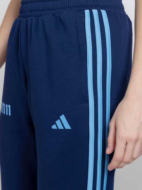 Adidas Blue IND CRI TRVL PW Cricket Trackpants