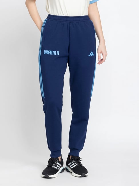 Adidas Blue IND CRI TRVL PW Cricket Trackpants
