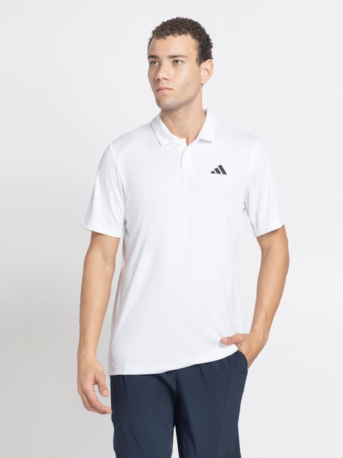Adidas White CLUB Sports Tennis Polo T-Shirt-image-0
