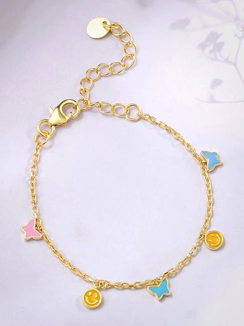 GIVA 925 Sterling Silver Golden Anklets for Kids