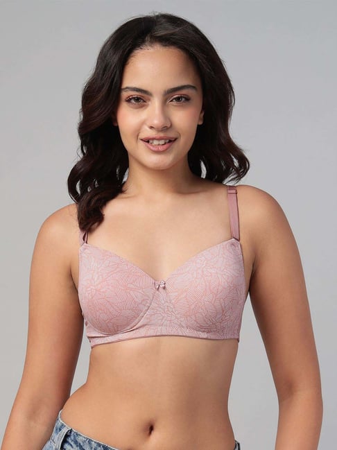 Clovia Pink Regular Fit Printed Bra-picture-37