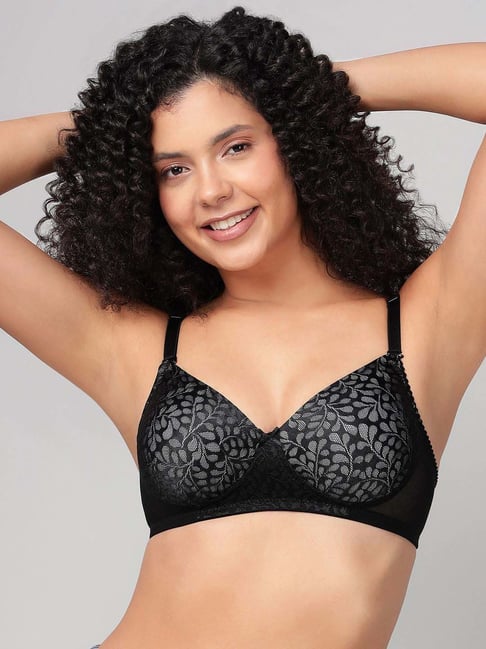 Clovia Black Regular Fit Self Pattern Bra-picture-29