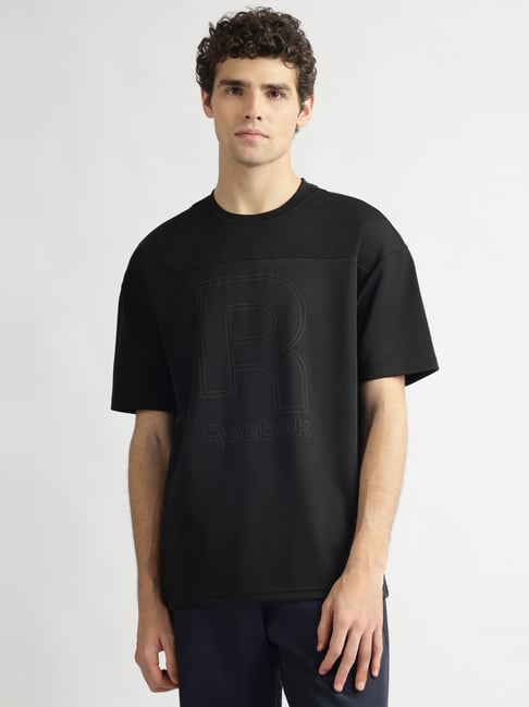 Reebok Black Relaxed Fit Printed Sports T-Shirt-image-29