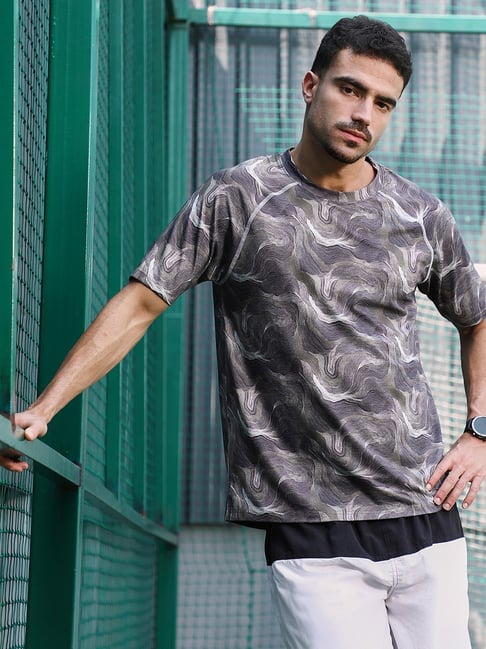 cahoot Campus Sutra Charcoal Black Flow-Lined Activewear T-Shirt-picture-37