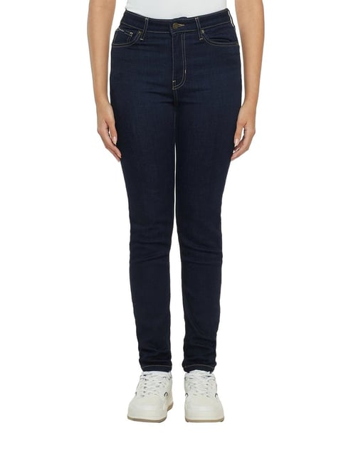 Guess Jeans G05 Navy Blue High Rise Skinny Fit Denim Jeans-picture-22