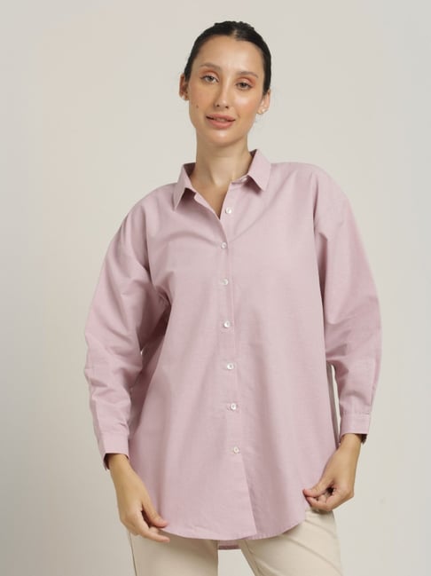 Saltpetre Pink Oversized Regular Fit Shirts-picture-18