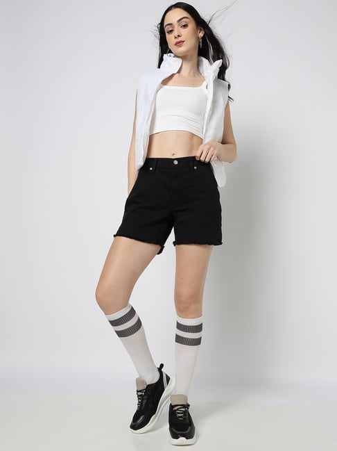 Gap Black Cotton Solid Regular Fit Mid Rise Shorts-picture-40