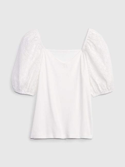 Gap White Cotton Short Sleeves Top-picture-39