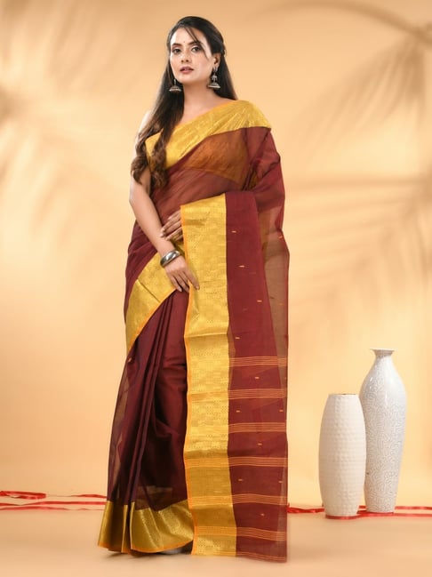 Charukriti Maroon Embellished Saree-picture-14