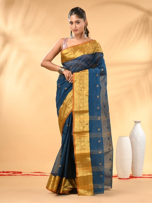 Charukriti Blue Embellished Saree-picture-25