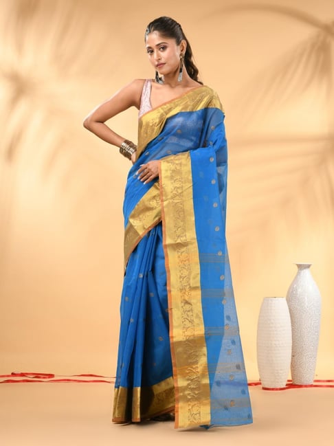 Charukriti Blue Embellished Saree-picture-23