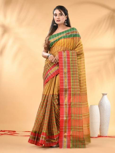Charukriti Yellow & Green Embellished Saree-picture-41