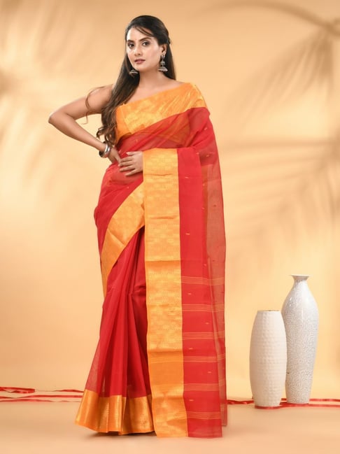 Charukriti Red Embellished Saree-picture-26