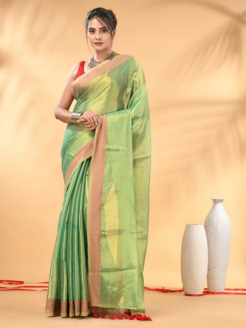 Charukriti Sea Green Embellished Saree-picture-40
