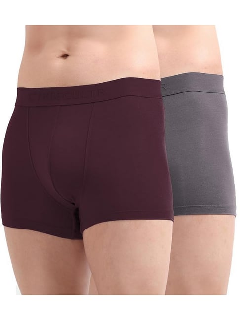 Freecultr Multi Color Modal Regular Fit Solid Trunks (Pack of 2)-picture-30