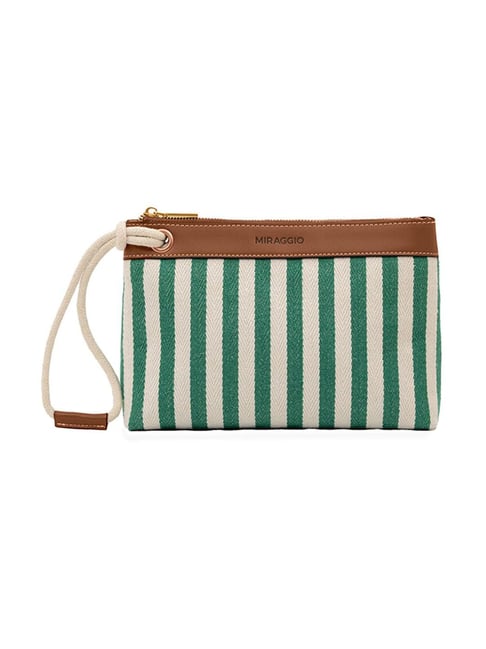 Miraggio Marina Green Striped Medium Pouch-picture-12