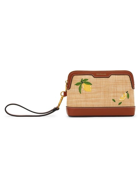 Miraggio Sienna Beige Woven Medium Pouch-picture-36