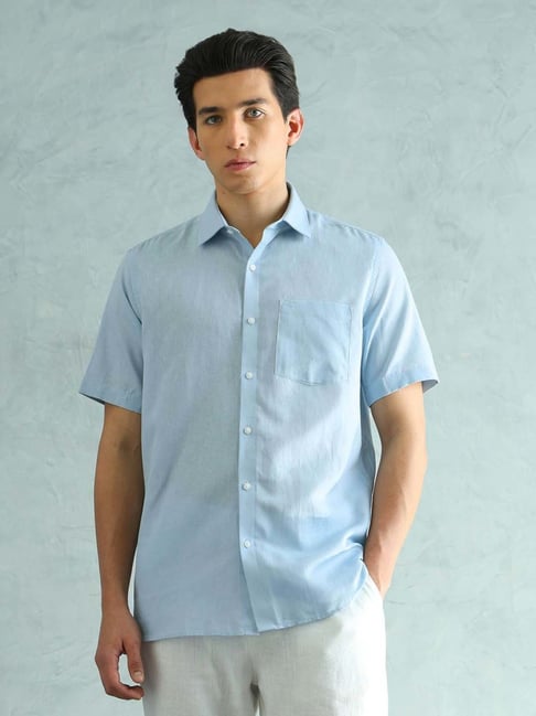 Arrow Men Cotton Linen Slim Fit Shirt