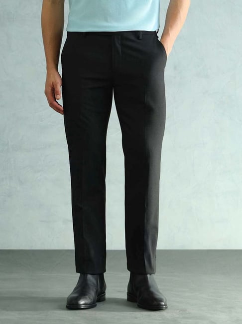 Arrow Black Slim Fit Trousers