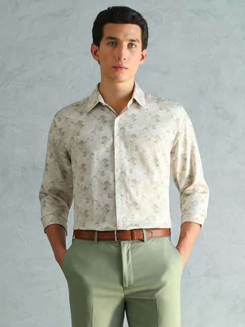 arrow newyork men slim fit smart printed shirt