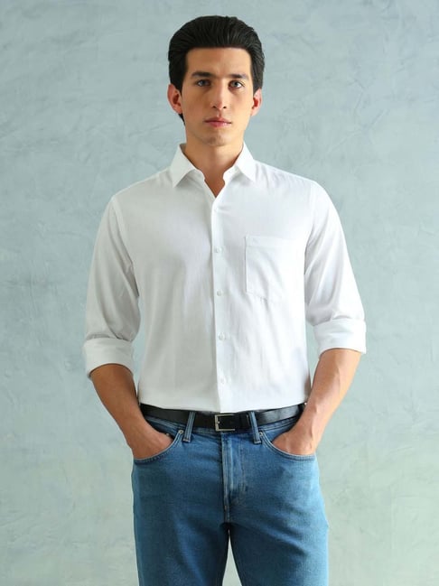 Arrow White Cotton Slim Fit Shirt-picture-19