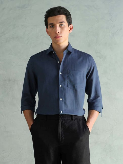 Arrow Blue Cotton Slim Fit Shirt