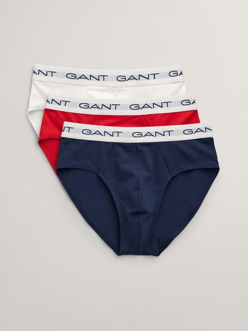 Gant Multi Regular Fit Solid Briefs (Pack of 3)