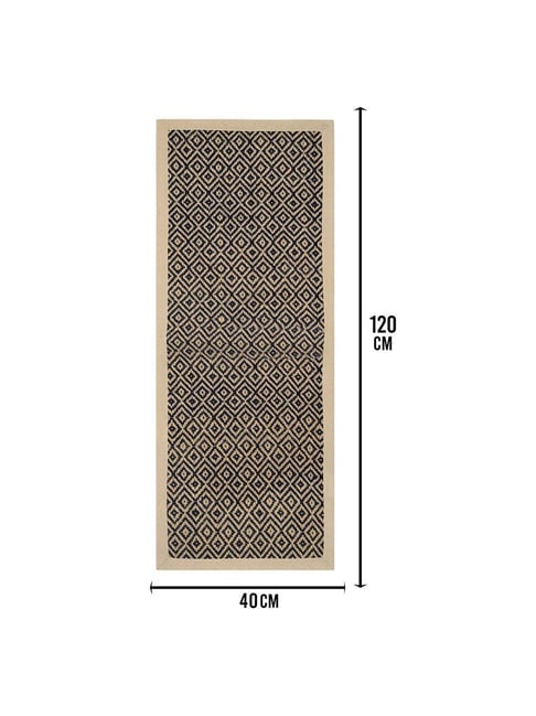 Saral Home Black Jute & Cotton Anti-Slip Runner