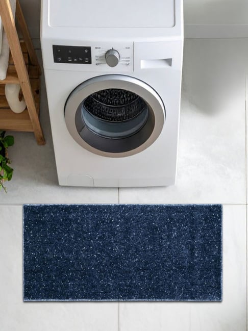 Saral Home Blue Polyester Antiskid Modern Design Runner