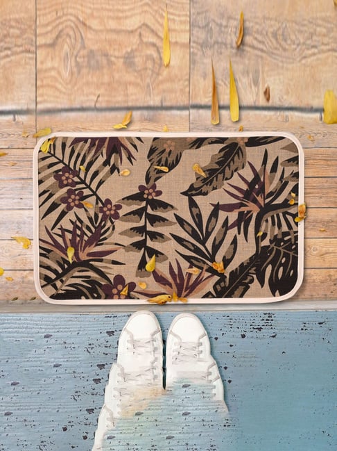 Saral Home Grey Jute Floral Anti-Skid Doormats - Set of 3-picture-43