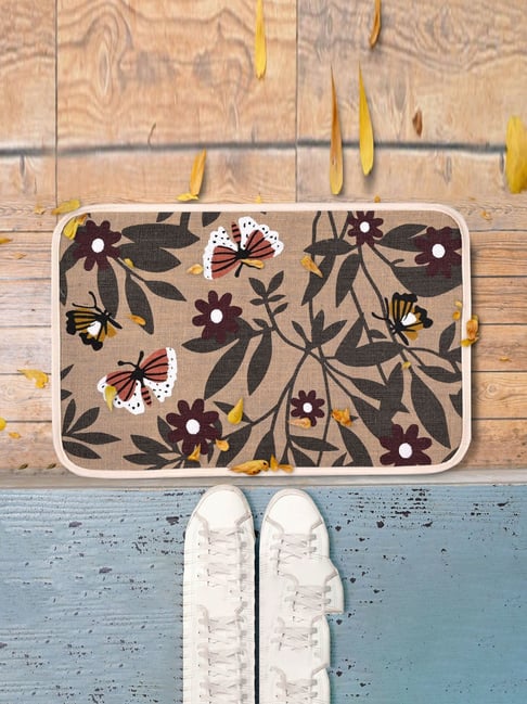 Saral Home Grey Jute Floral Anti-Skid Doormats - Set of 3-picture-42