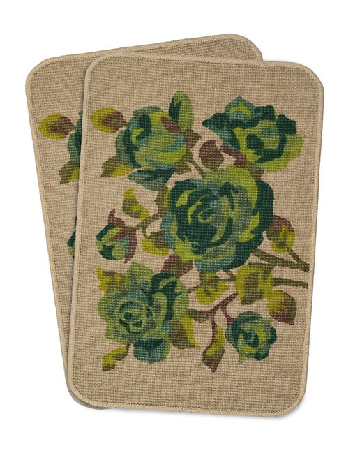Saral Home Green Jute Floral Anti-Skid Doormats - Set of 2-picture-25