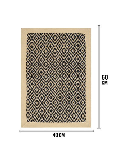 Saral Home Black Jute & Cotton Anti-Slip Doormat