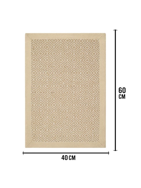 Saral Home Beige Jute & Cotton Anti-Slip Doormat