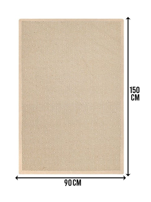 Saral Home Beige Jute & Cotton Anti-Slip Strong Border Carpet