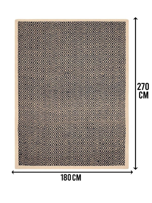 Saral Home Black Jute & Cotton Anti-Slip Strong Border Carpet-picture-43