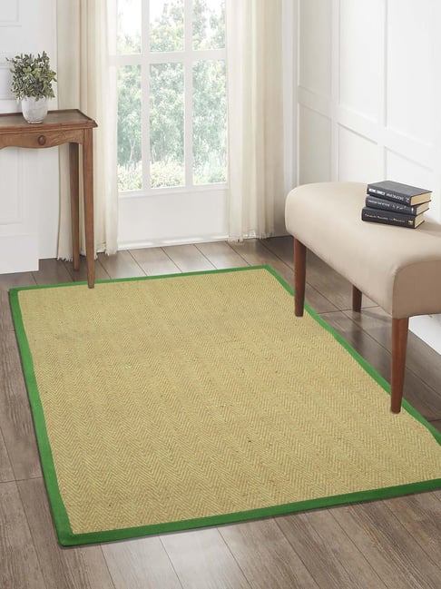 Saral Home Green Jute & Cotton Chevron Anti-Slip Strong Border Carpet-picture-10