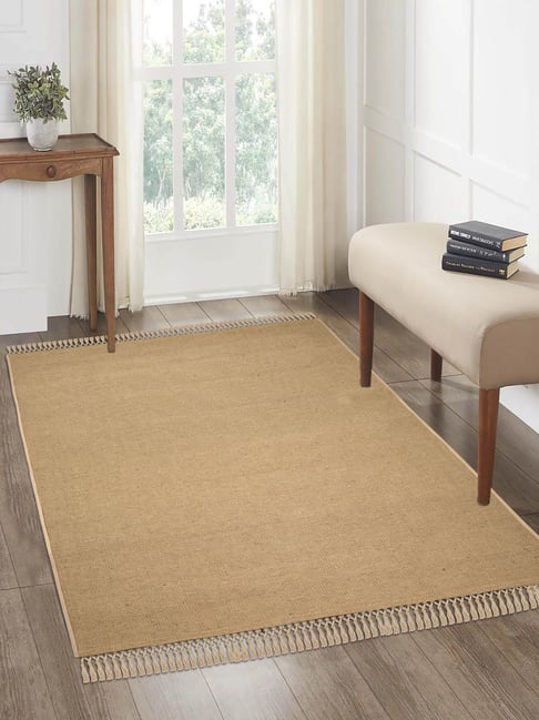 Saral Home Beige Jute & Cotton Anti-Slip Carpet with Fringe-picture-26