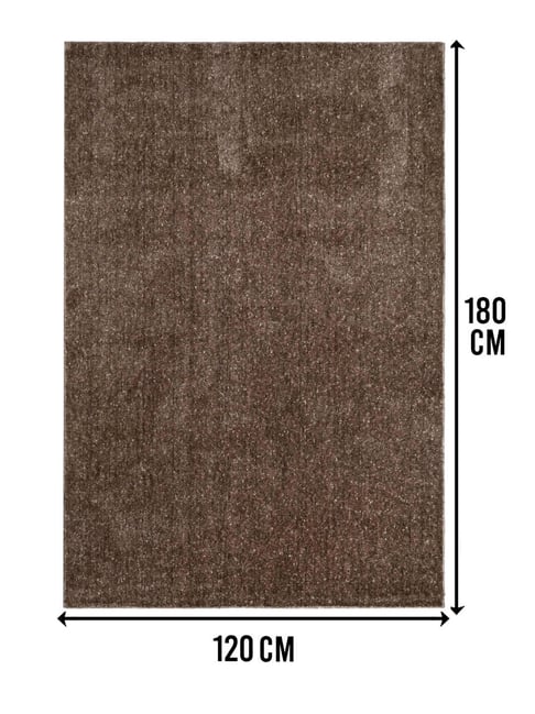 Saral Home Brown Polyester Antiskid Backing Modern Design Floor Carpet