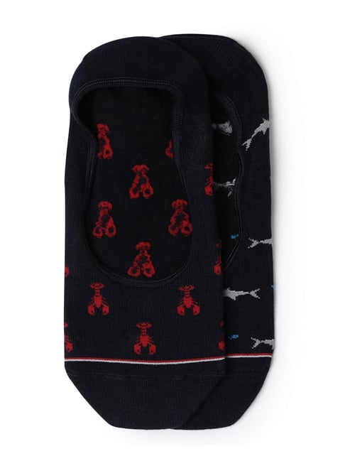 Tommy Hilfiger Printed Navy Cotton Socks, Pack of 2-image-9