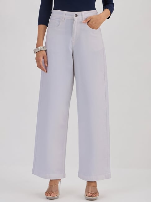 FEMMELLA White Relaxed Fit Solid Jeans-picture-48