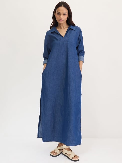Denim Dress Plus Size Fashion To Figure Maxi Dress Petite Blue