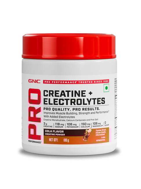 GNC Creatine+ Electrolytes Boosts Muscle Growth, Hydration, Energy & Recovery - 250g Cola