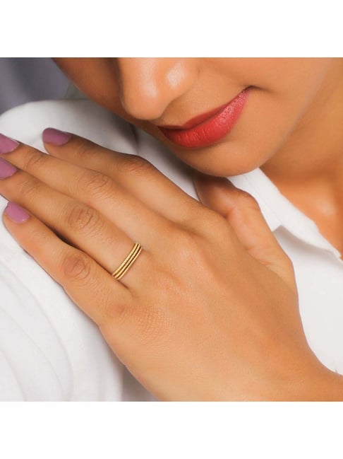 GIVA 925 Sterling Silver Golden Ring for Women