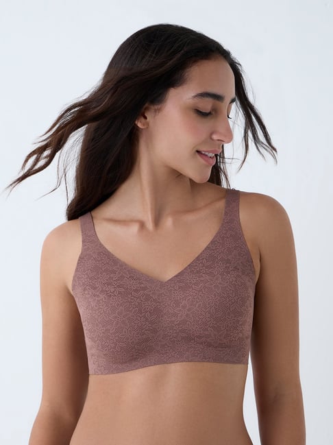 Wunderlove by Westside Brown Lace Detailed Invisible Padded Bra-picture-21