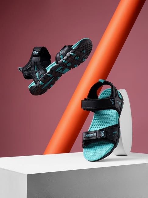 Sparx Kids Black & Green Floaters