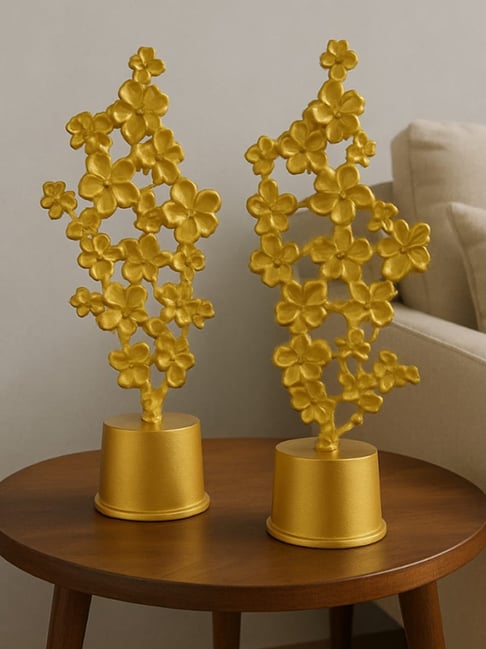 Kridha Living Gold Aluminium Table Top - Set of 2