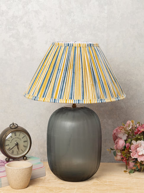 Kridha Living Grey & Green Iron Topaz Table Lamp